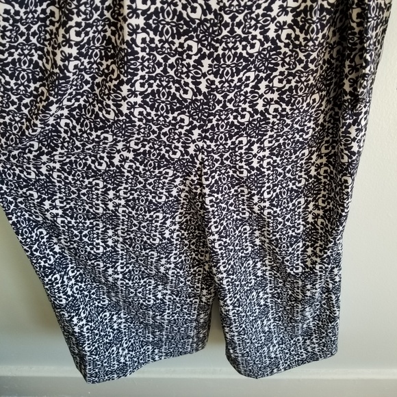 New with Tag CATO Faux Wrap Wide Leg Cropped Jumpsuit Playsuit Navy 2 XS S Print - Picture 7 of 8